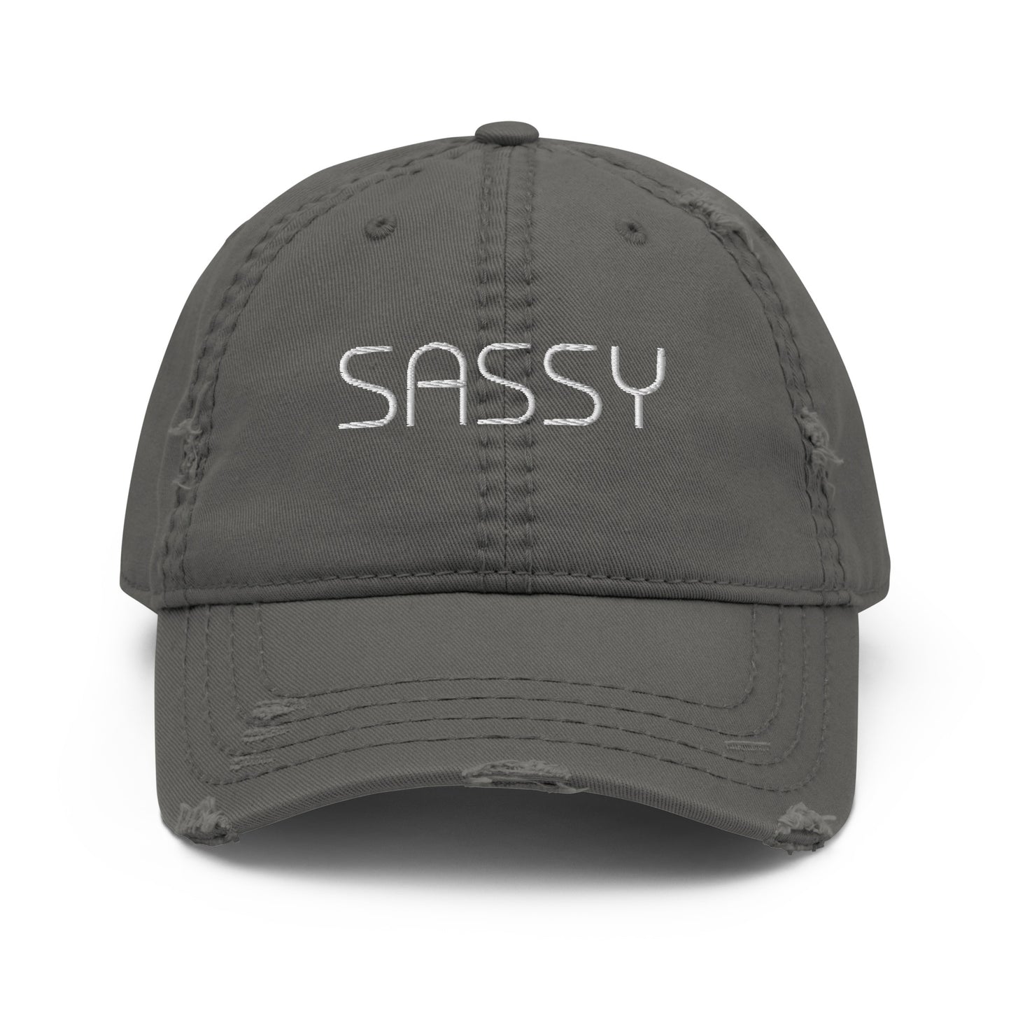 "Sassy" Embroidered Distressed Dad Hat - Sass in Every Stitch | Be You Out Loud