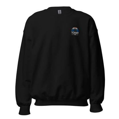 Black "Today I will" premium crew neck sweatshirt with ribbed cuffs, soft fleece lining, and comfortable fit.