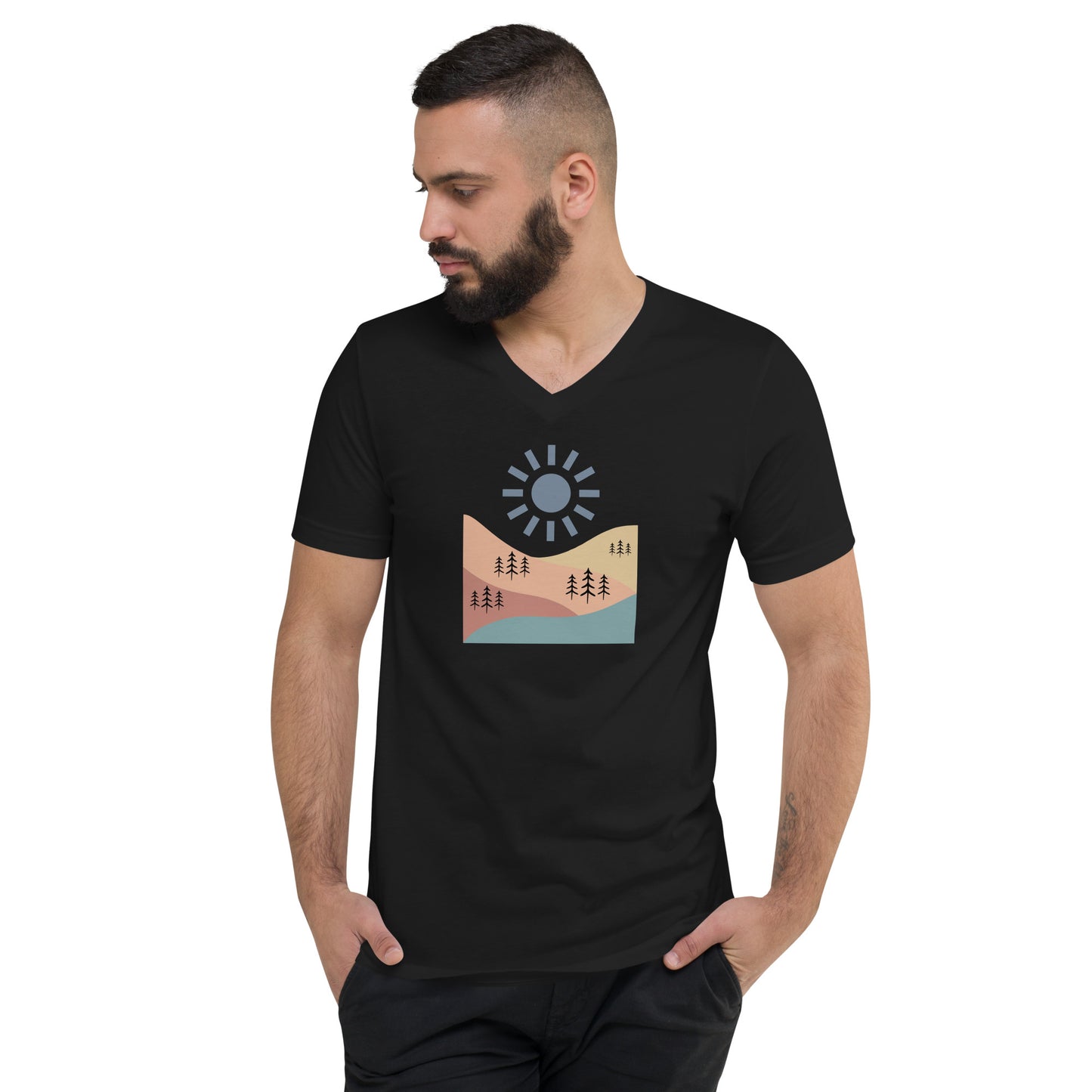 Unisex Short Sleeve V-Neck T-Shirt