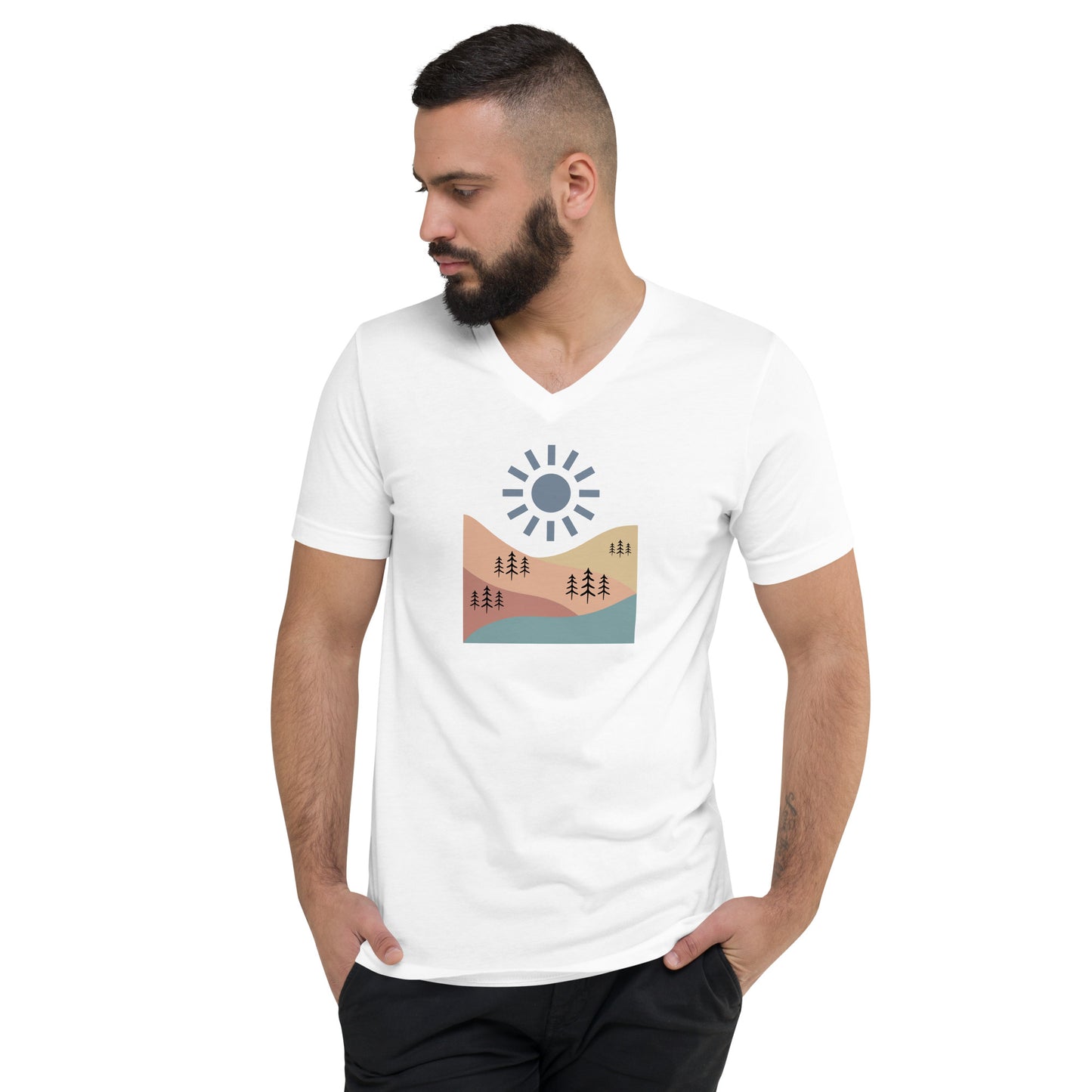 Unisex Short Sleeve V-Neck T-Shirt