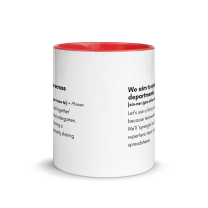 "Synergize Across Departments" Mug – Corporate Humor