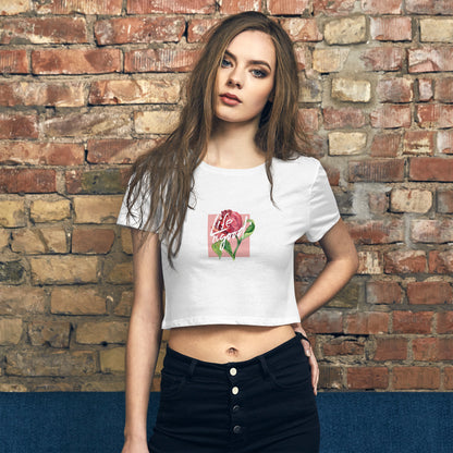 Women’s 'Life is Good' Floral Crop Top