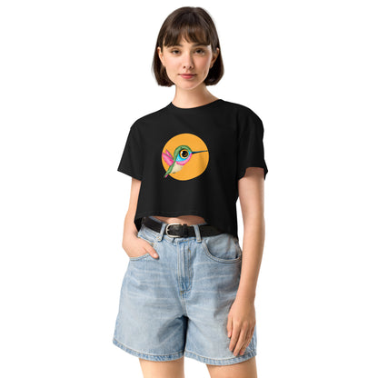 Women’s Quirky Eye Hummingbird Crop Top