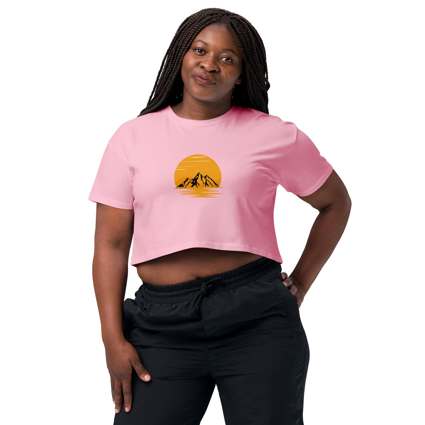 Women’s Sunset Mountain Bold Statement Crop Top