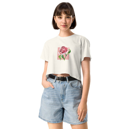 Women’s Inspirational Rose Graphic Crop Top