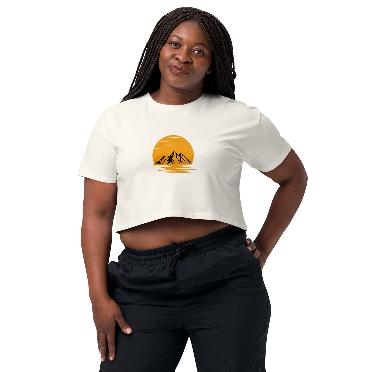 Women’s Sunset Mountain Bold Statement Crop Top