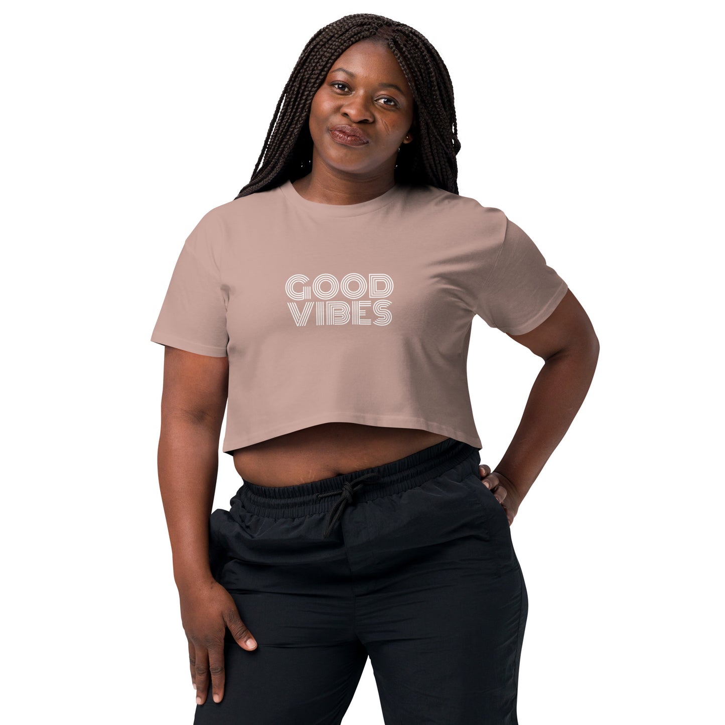 Women’s Good Vibes Only Inspirational Crop Top