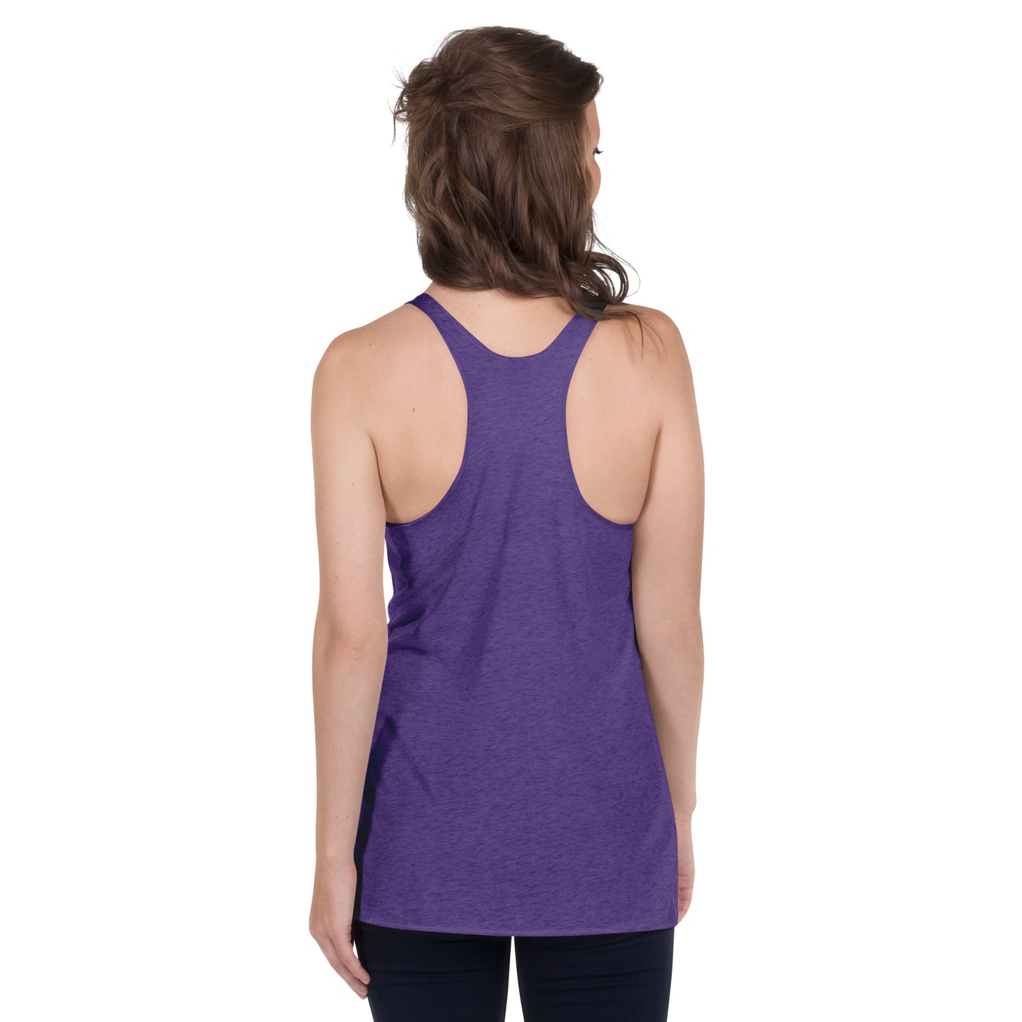 Back of purple rush racerback tank.