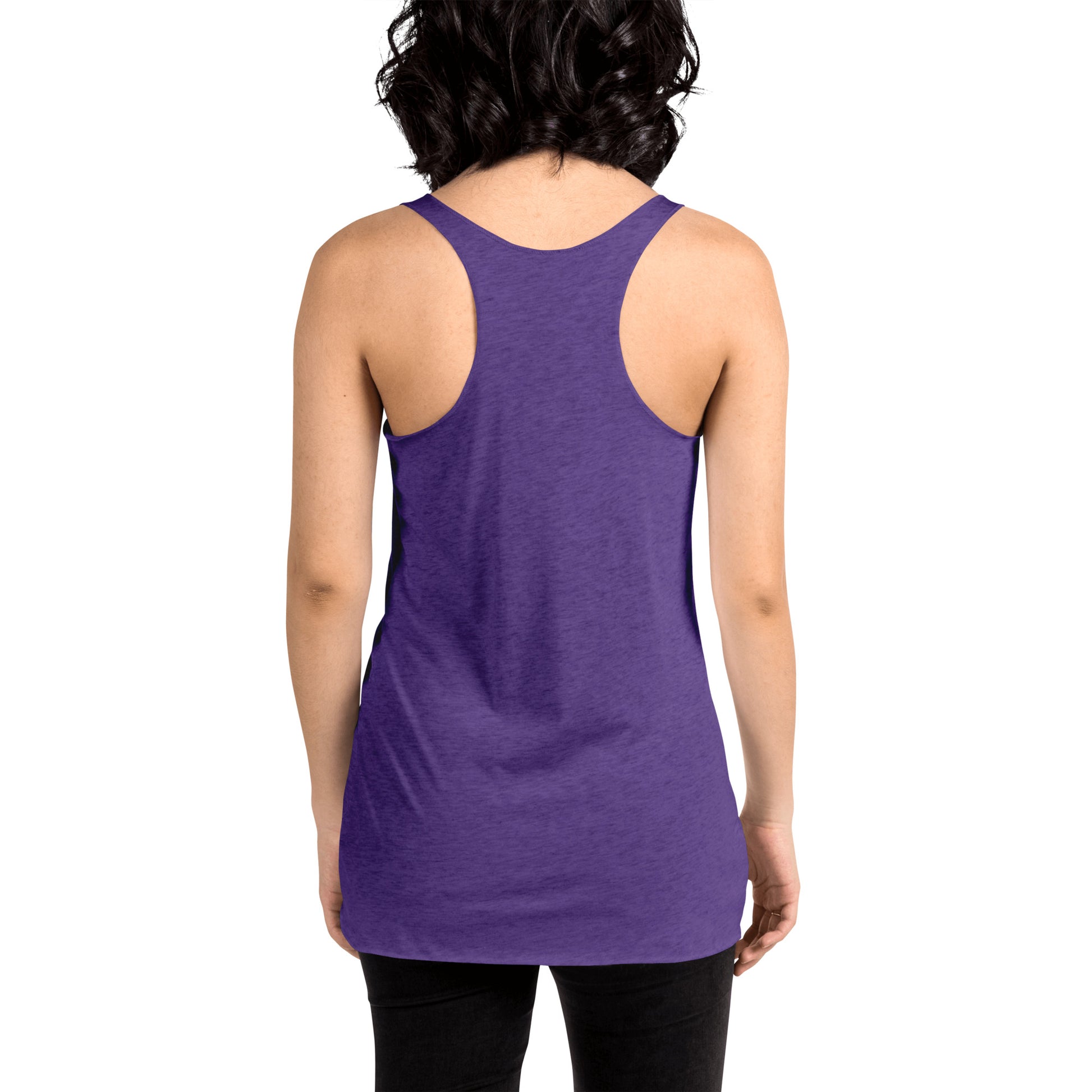 Back of heather purple racer back