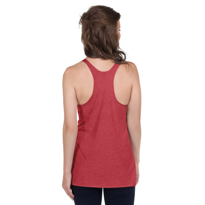 Back of heather red racer back tank